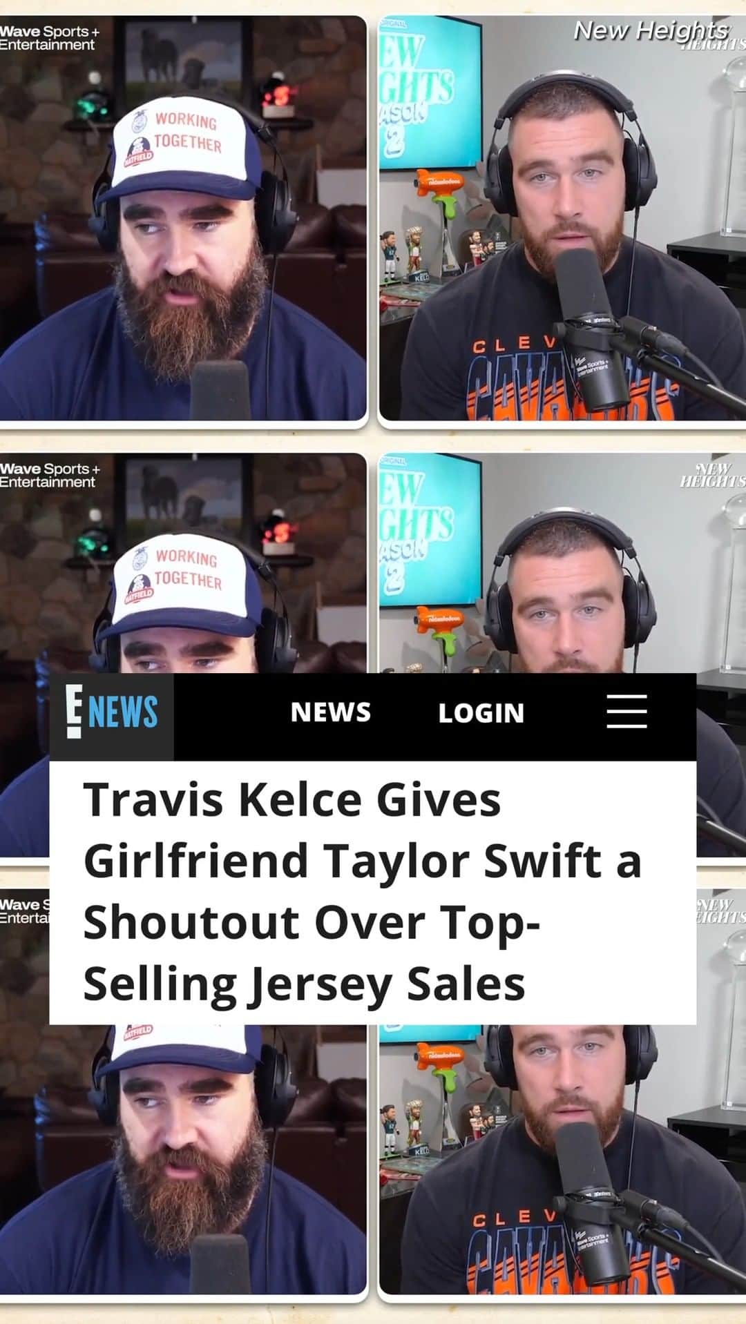 E! Onlineのインスタグラム：「#TravisKelce’s jerseys will never go out of style thanks to #TaylorSwift. 😉 (🎥: New Heights)」