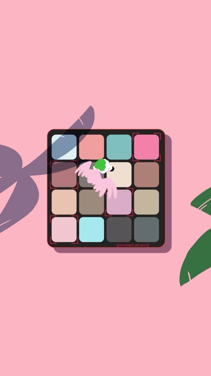 NYX Cosmeticsのインスタグラム：「it's getting frosty up in here 🦩❄️ get your hands on the Limited Edition Flamingo Frost Eyeshadow Palette for frosty eye looks alllll szn long 👀 animation by @thebokbok  #nyxcosmetics #nyxprofessionalmakeup #holidaycollection #falalalaland #veganformula #crueltyfree」