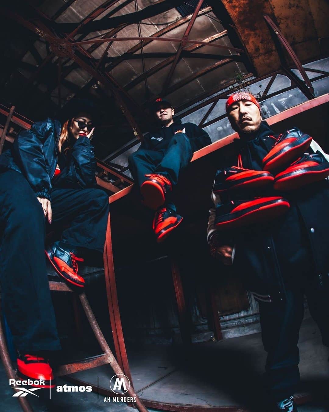 Juniorのインスタグラム：「23日発売🔥  Reebok ✖️atmos ✖️Ah murderz   @kirarhy  @shingo_ghetto   #ahmurderz #reebok #atomos #redspiderkicks」