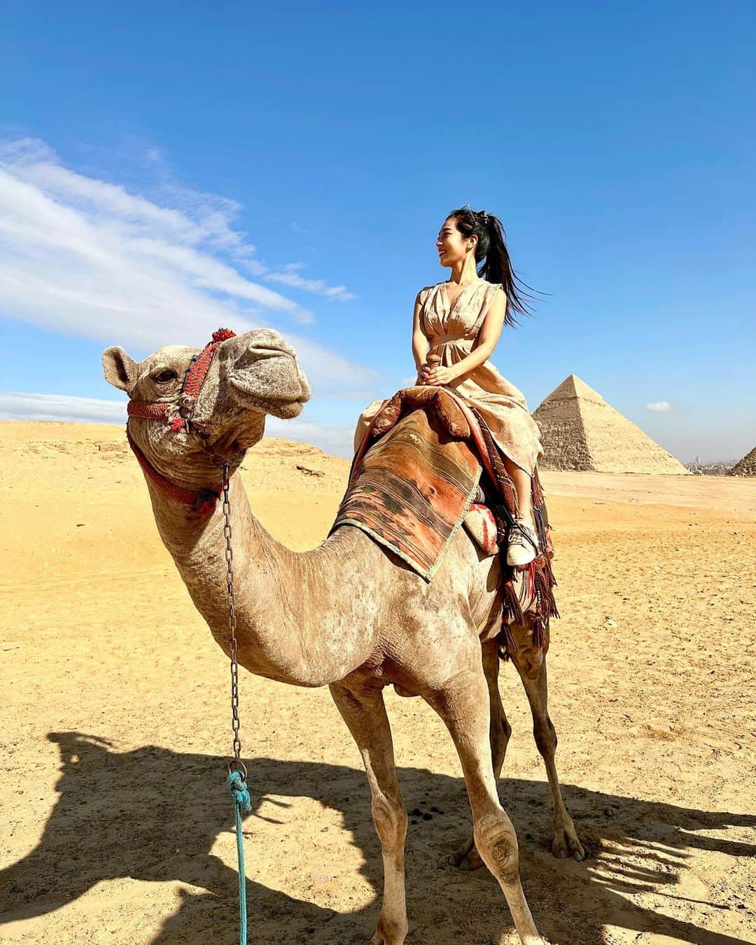 絹野志朋さんのインスタグラム写真 - (絹野志朋Instagram)「Hello Egypt❤️👋  １ヶ月振り２回目のエジプト出張🇪🇬 初めてラクダに乗りました🐪💕  人生でやりたかったことの１つ バケットリスト達成🥰📝  素晴らしい経験をさせて頂けること、 いつもいつも本当に感謝です。 全てのご縁と周りの皆様への感謝の気持ち。  そして、私自身、まだまだ行きたいところも 知りたいことも学びたい事も沢山あるのですっ♡ . . #egypt #egypttravel #pyramids  #エジプト旅行 #エジプト観光  #ピラミッド #ギザ #ギザのピラミッド」12月15日 20時38分 - shihok0414