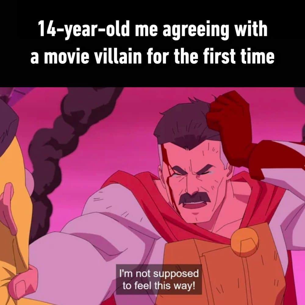 9GAGのインスタグラム：「"Am I also a bad guy?"  - #villain #movies #tvshows #memes #invincible #9gag」