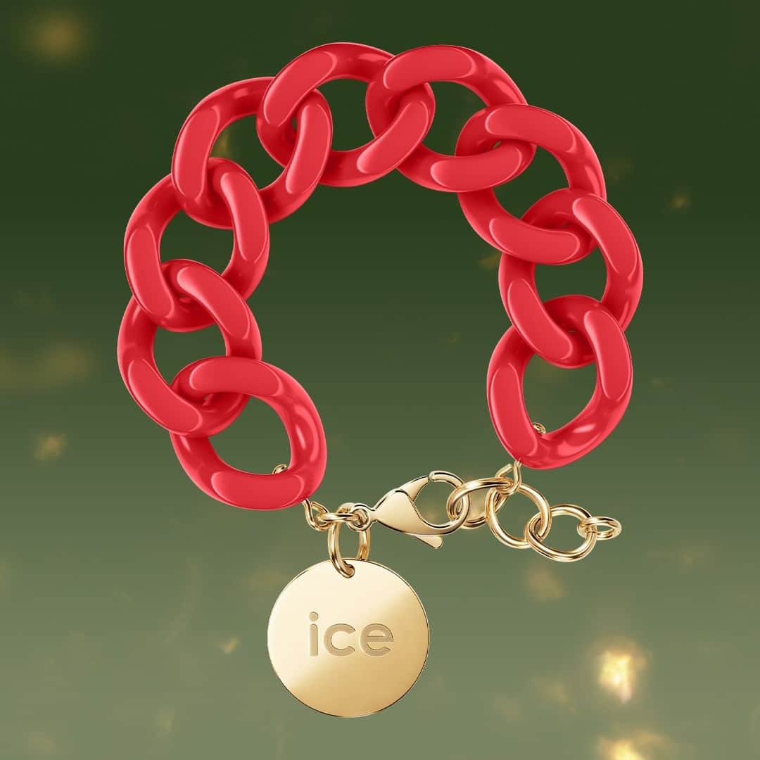 アイスウォッチのインスタグラム：「Chain Bracelet ❤✨ you can wear it solo or in a duo!  #icewatch #icejewellery #chainbracelet #redpassion」