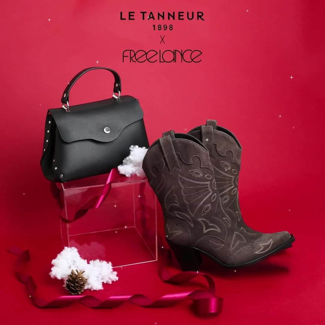 フリーランスのインスタグラム：「✨CONCOURS FREE LANCE x LE TANNEUR ✨⁠ ⁠ À l’approche des fêtes, vos deux marques préférées s’associent pour vous proposer un jeu concours exceptionnel 🎁⁠ ⁠ Tentez de remporter une paire de Santiag FREE LANCE et un sac de la ligne Sans Couture LE TANNEUR de votre choix pour rayonner pendant les fêtes. ⁠ ⁠ Pour participer : ⁠ ⁠ ❤️ Likez ce post ⁠ ⁠ ➕ Suivre @freelance_paris et @letanneur⁠ ⁠ 👭Tagguez 2 ami.e.s à vous en commentaires qui aimeraient recevoir ce cadeau ⁠ ⁠ Bonne chance !✨⁠ ⁠ ✨GIVEAWAY FREE LANCE x LE TANNEUR✨⁠ ⁠ Merry Christmas ! Your two favorites brands collaborate to offer you an exceptional giveaway 🎁⁠ ⁠ Try to win a pair of FREE LANCE Santiags and a LE TANNEUR seamless bag of your choice to make you shine this holiday season.⁠ ⁠ To participate : ⁠ ⁠ ❤️ Like this post⁠ ⁠ ➕ follow @freelance_paris et @letanneur⁠ ⁠ 👭Tag 2 friends in the comments who would like to receive this gift⁠ ⁠ Good luck !✨」