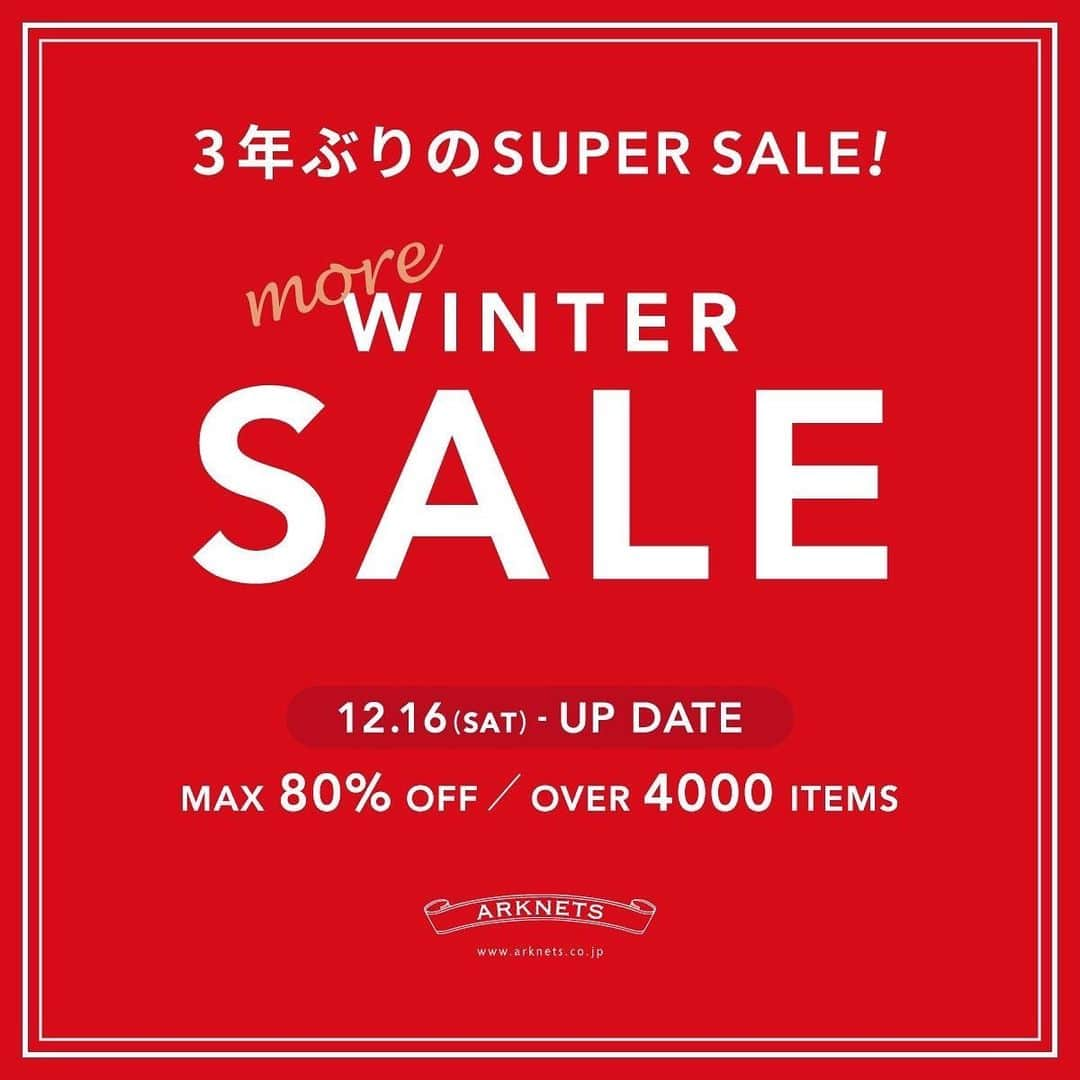 ARK STATESのインスタグラム：「MORE WINTER SALE  12月26日(土)からMOREWINTER SALEを開催いたします。 今までセールになっていた商品はさらにお買い得に！ ３年ぶりとなる、お買い得なセールとなっております。  是非この機会にお買い得に気になっていたアイテムをゲットしてください。  #arkstates#fashion#styling #ファッション#arknets #栃木 #栃木セレクトショップ #宇都宮セレクトショップ #宇都宮#セレクトショップ #ユニオン通り」