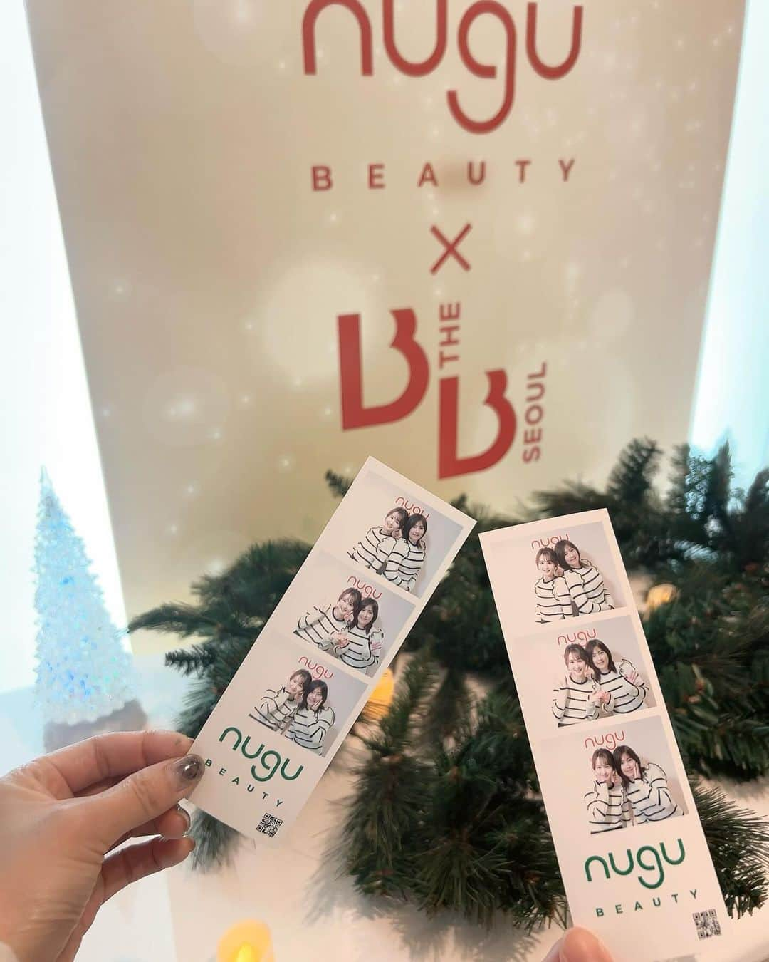 花清まゆこのインスタグラム：「「NUGU X B the B ~SEOUL-BEAUTY POP UP~」  韓国コスメが色々試せて、、、  ビックリするくらい沢山のサンプルもいただきました！！  Instagram投稿&フォローで、 洋服の福袋まで✨  自分に合った、 コスメが見つかるといいなぁ✨  早速使ってみます❤️  プリクラ？も撮りましたー😂  「NUGU × B the B~SEOUL-BEAUTY POP UP~」 場所：表参道ミュージアム （東京都港区青山3丁目18ｰ19　フェスタ表参道ビル　新館2階）  日時：12月15日(金)～16日（土）10:00~20:00まで 12月17日(日)　10:00~18:00まで  #ポップアップイベント #韓国コスメ #nugu @nugu__official」