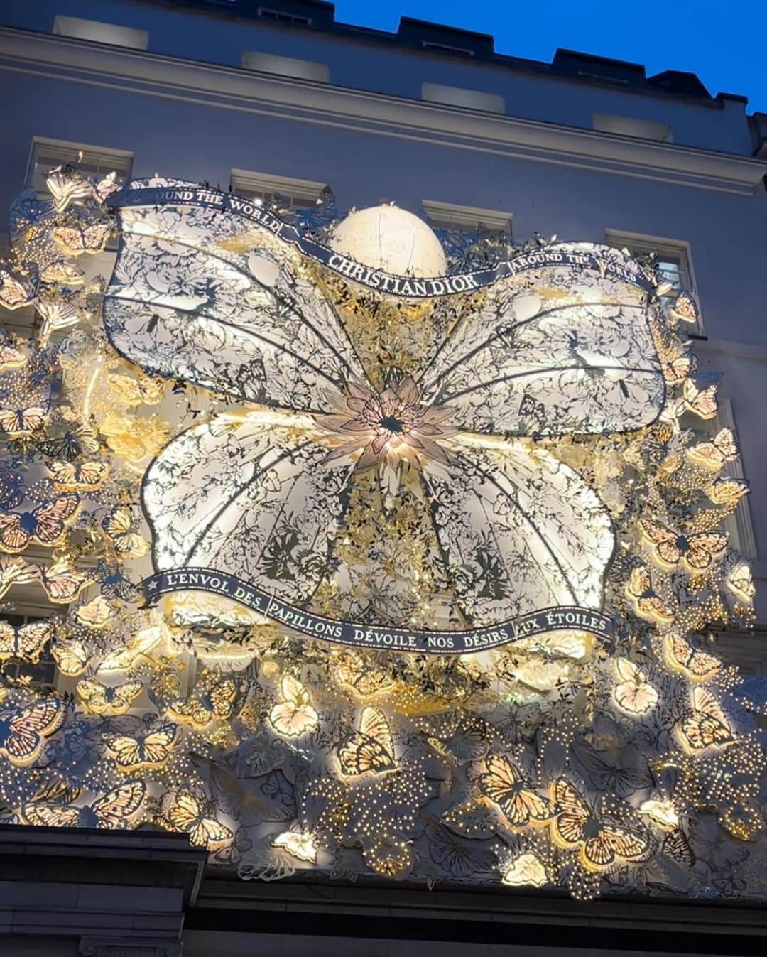 渡邉香織さんのインスタグラム写真 - (渡邉香織Instagram)「Thank you soooo much @dior 🤍 My very first Lady Dior!  2024年クルーズコレクションのレディ ディオールには “Butterfly Around the World”という言葉と共に幻想的な地図やバタフライが繊細に描かれていてとても美しいです…!  そしてロンドンのクリスマスデコレーションはもちろんコレクションのモチーフがあしらわれています🦋🌎 @Dior #DiorCruise #SupportedByDior」12月15日 18時33分 - foxco_kaori