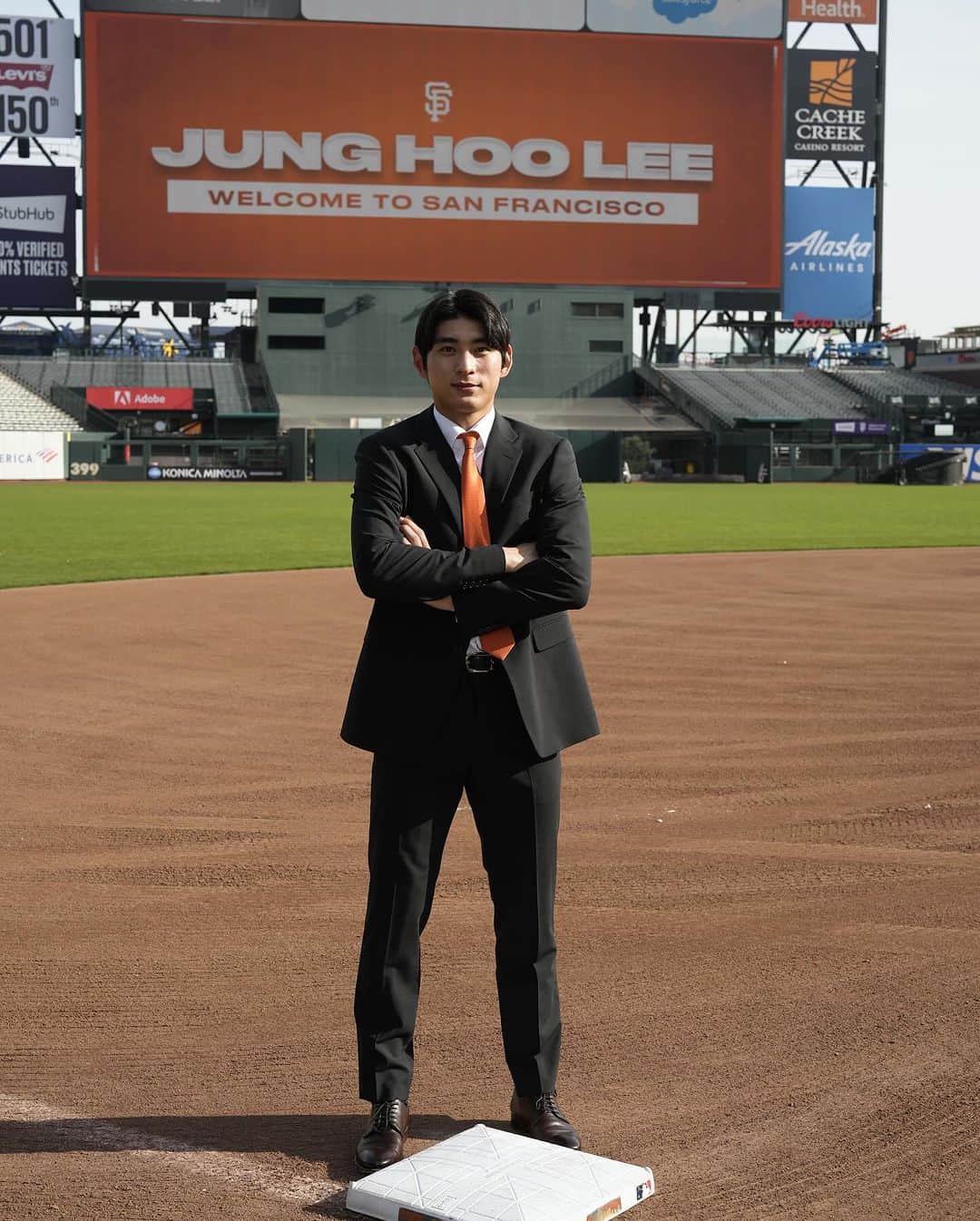 サンフランシスコ・ジャイアンツのインスタグラム：「Welcome to Oracle Park, Jung Hoo 🧡」