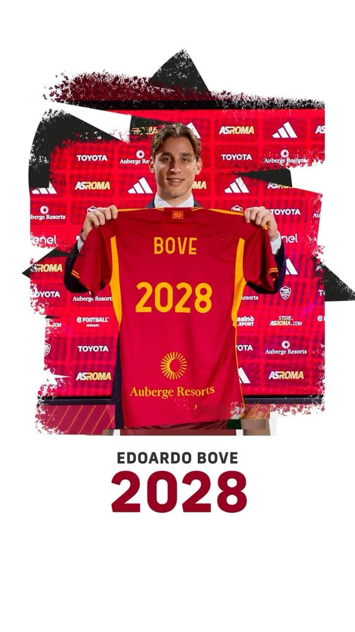 ASローマのインスタグラム：「Ready to make more memories together! 🐺  @edo_bove 🤝  #ASRoma #Bove2028」