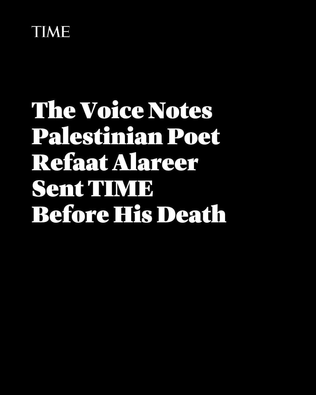 TIME Magazineのインスタグラム：「When TIME reached out to the renowned Palestinian poet, academic, and activist Refaat Alareer last month to discuss how Palestinian society in Gaza was responding to the deadliest and most destructive war to hit the enclave in living memory, he had a lot to say.  “This is something I really like to highlight,” he said in a WhatsApp voice note, noting that he’d been collecting anecdotes and encounters in order to write an essay on the very subject. “I think it’s necessary for people to understand what’s going on beyond the genocide, the bombs, and the massacres.”  But Alareer never got the chance. Last week, the 44-year-old was killed in an Israeli airstrike in northern Gaza alongside six members of his family.  At the link in bio, read Alareer’s own words about Palestinian society, its resilience in the face of destruction, and his enduring belief in the spirit of generosity, even in the darkest of moments.」