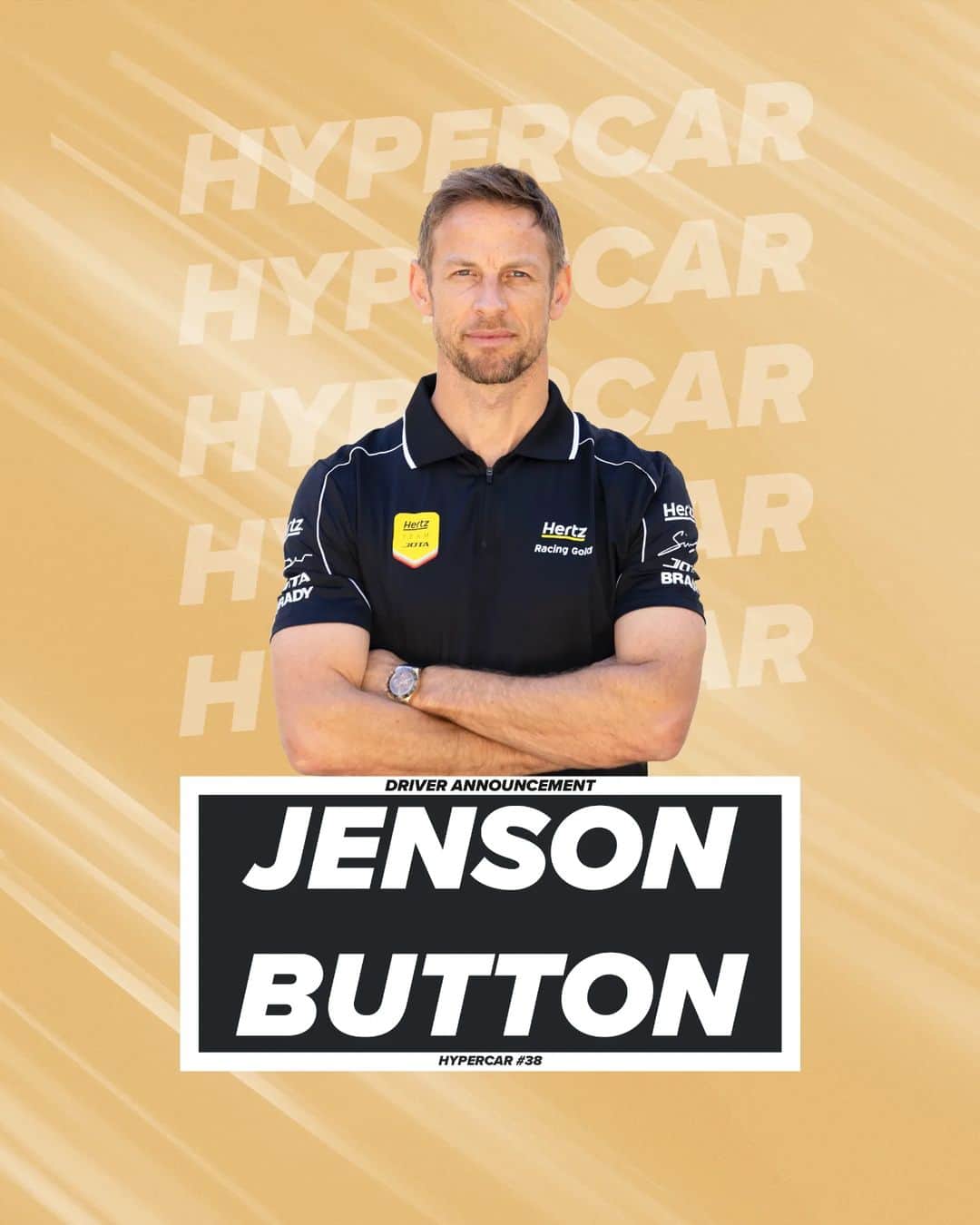 ジェンソン・バトンのインスタグラム：「We are pleased to announce @jensonbutton will be driving #Mighty38 for Hertz Team JOTA in 2024 👊  #HertzTeamJOTA #JOTASport #WEC」