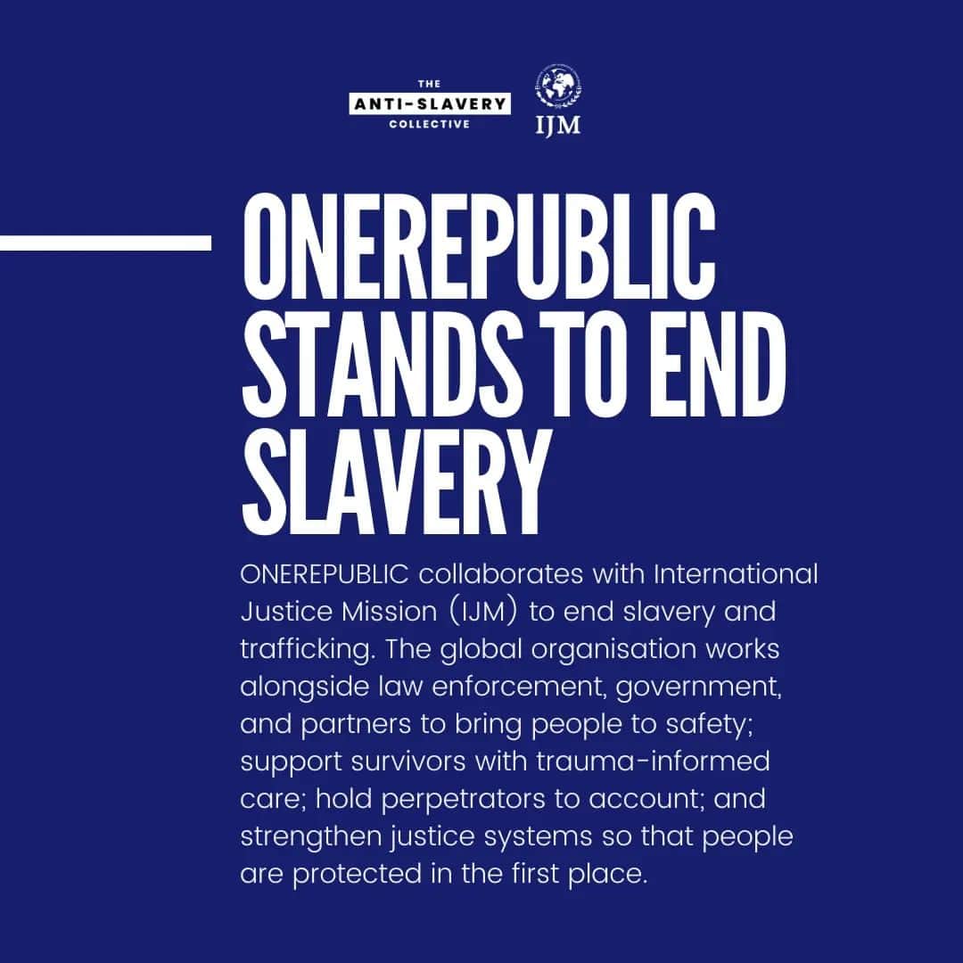 OneRepublicさんのインスタグラム写真 - (OneRepublicInstagram)「Ending slavery requires all of us. @OneRepublic, IJM and The Anti-Slavery Collective have come together to share a special podcast conversation! Zach from OneRepublic spoke with Molly from IJM UK, HRH Princess Eugenie and Jules for the ‘Floodlight’ podcast 🎙️ all about the band's passion to end slavery.  Listen out for:   - What happened when OneRepublic visited IJM’s office in the Philippines 🇵🇭 - Survivors OneRepublic have met – and how their hope has inspired them! ✨ - How the music can raise awareness which leads to action 🎸  Search ‘OneRepublic Floodlight’ wherever you get your podcasts or visit IJMUK.org/1R」12月16日 3時48分 - onerepublic