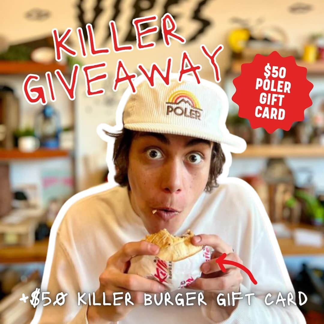 Poler Outdoor Stuffのインスタグラム：「KILLER HOLIDAY GIVEAWAY TIME 🎄🎄  TODAY IS DAY FOUR of 12 DAYS OF KILLER GIVEAWAYS. 🤘🔥  We’ve teamed up Poler - the coolest curator of camp vibes. They have a rad selection of outdoor products, apparel and accessories. A Poler Gift Card is the perfect gift for the adventure seeker in your life. ⛺️  𝗚𝗜𝗩𝗘𝗔𝗪𝗔𝗬 𝗕𝗨𝗡𝗗𝗟𝗘:   • $50 Poler Gift Card 🏕️  • $50 Killer Burger Gift Card 🍔  Feelin’ lucky? It’s easy to enter. Just follow the steps below. 👇👇👇  𝗥𝗘𝗤𝗨𝗜𝗥𝗘𝗠𝗘𝗡𝗧𝗦:   •  Like this post 👍  •  Tag a friend in the comments 👫  •  Follow @KillerBurger + @polerstuff +  @polerportland📱  •  Share to your story and tag us for an extra entry  That’s it!  Winner to be chosen 12/17/23 at 11:59 PM PST. We would never ask for your personal info or credit card. Winner will be contacted via DMs by @killerburger. $50 Killer Burger card will be uploaded to your Killer Rewards account upon winning.  GOOD LUCK! 🍀」