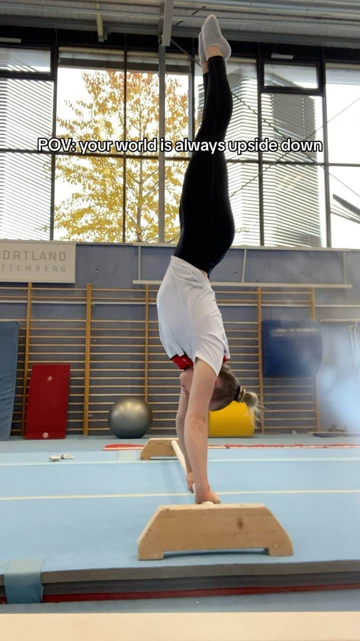 Carina Kröllのインスタグラム：「Ich stand in meinem Leben wahrscheinlich mehr auf meinen Händen als auf meinen Füßen 🙃 . . . #gymnast#gymnastics#gymnasticsshoutouts#gymnasticslife#gymnasticsreels#turnen#turnvideos#handstand#handstandpractice#upsidedown#handstandskills#stuttgart#stuttgartgirl#0711」