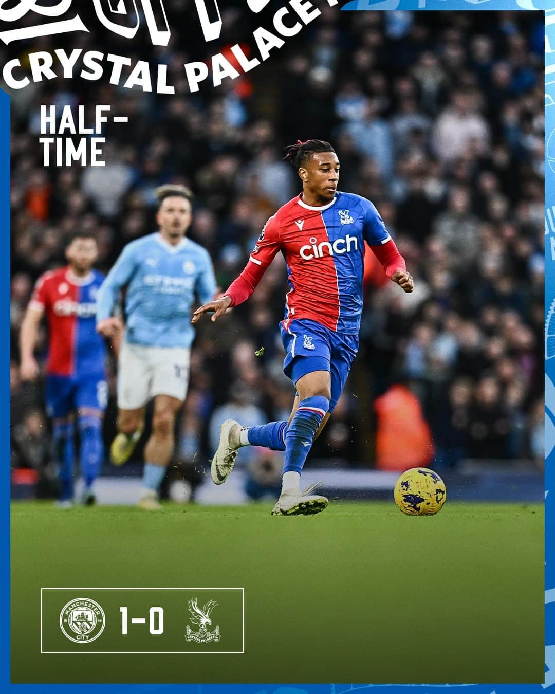 クリスタル・パレスFCのインスタグラム：「Trailing at the break – keep pushing, lads 💪  #CPFC #PremierLeague #PL #CrystalPalace #ManCity」