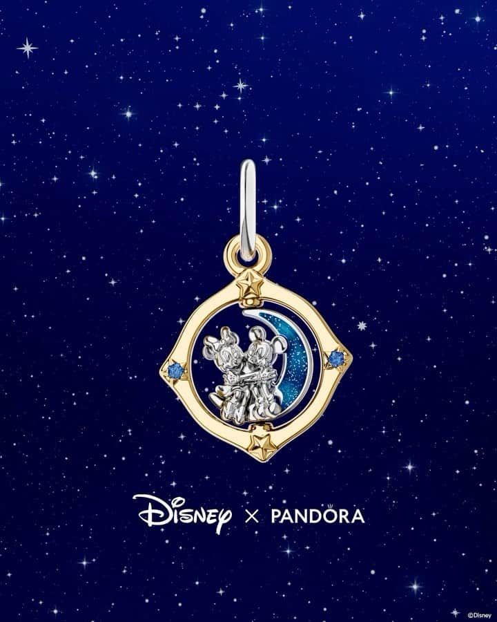 PANDORAのインスタグラム：「To the moon and back with Disney’s Mickey and Minnie Mouse. ✨🐭🐭🌙 #DisneyxPandora #PandoraCharm #PandoraJewellery」