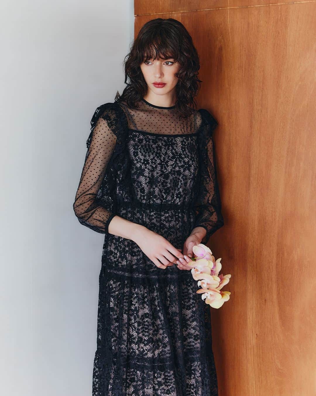 Double Standard Clothingのインスタグラム：「. NEW ARRIVAL CORCOVADO 2024 PRE-SPRING COLLECTION  [DRESS] CORCOVADO / Flower Race シアードレス price. 90,200円(税込) color. ブラック size. 36 / 38  ------------------------------------------ #doublestandardclothing #tokyo #corcovardo #DSC #sov #nightstore #fashion #ootd #2024prespring」