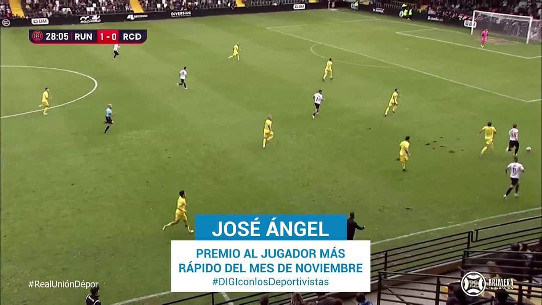 デポルティーボ・ラ・コルーニャのインスタグラム：「🎥 José Ángel, premio @DIGI España ao xogador máis rápido do mes de novembro.   🎉 Parabéns, José Ángel!」