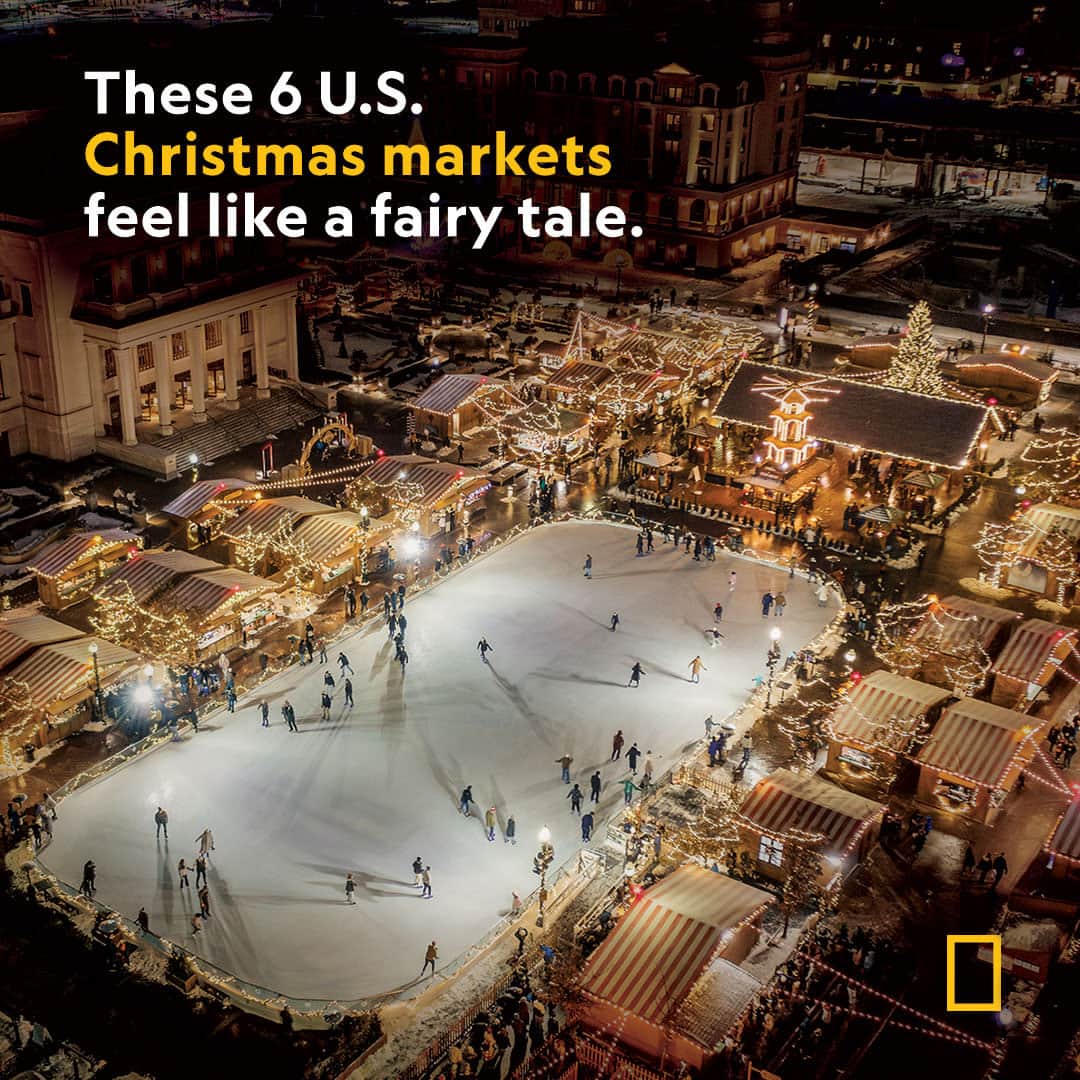 National Geographic Travelのインスタグラム：「Europe is famed for its Christmas markets that bring a fairy tale sense of wonder to the season. But you don’t have to journey abroad for holiday magic—these fairs in the United States showcase European-style festivities while celebrating their cities’ cultural heritage. Learn more at the link in bio.  Photograph by Roben Bellomo, Bellomo Studios/Carmel Christkindlmarkt」