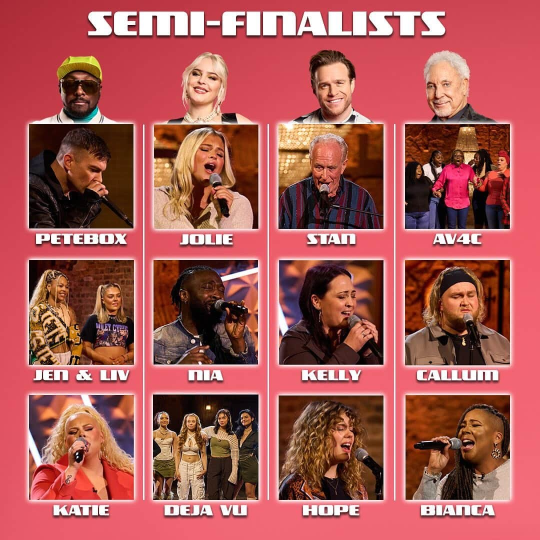 ウィル・アイ・アムのインスタグラム：「From 40 singers to the final 12! Here’s who the Coaches are bringing to the semi-finals ✨ #TheVoiceUK」