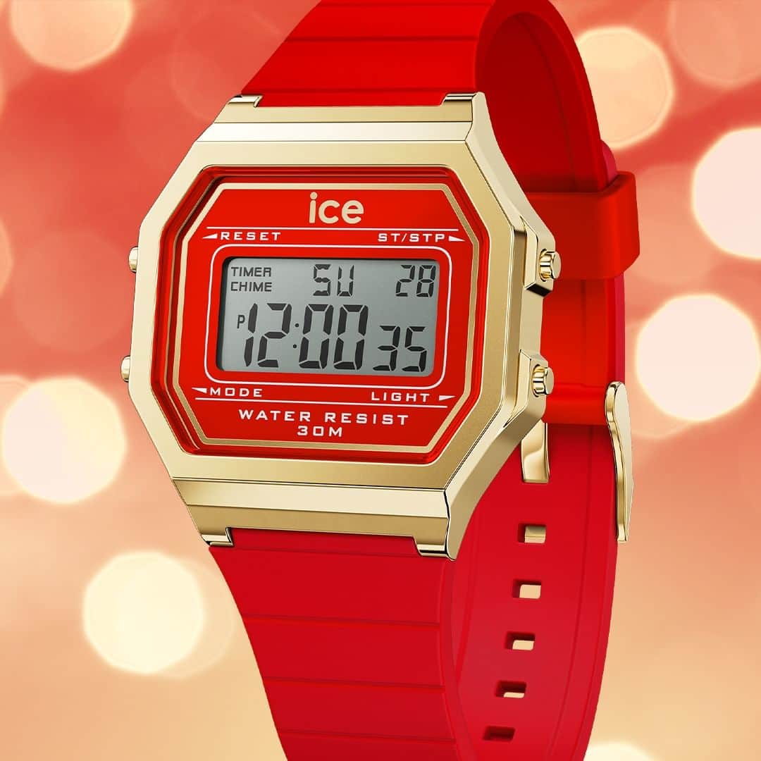 アイスウォッチのインスタグラム：「TIME FOR RED ❤✨  #icewatch #icedigitretro #redpassion #retro #glam」