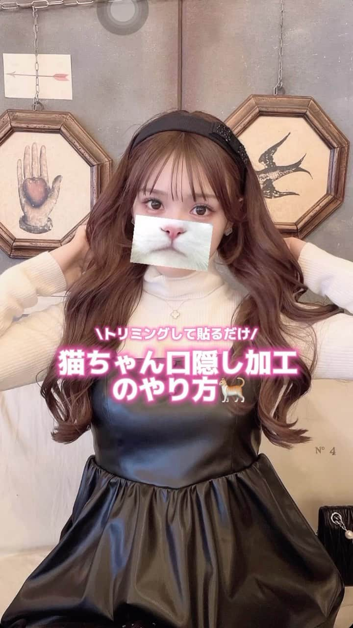 Nom de plumeのインスタグラム：「【次流行る‼︎】猫ちゃん口隠しのやり方🐈💖 　 自分のお気に入りの猫ちゃんで 簡単にできる方法を紹介するよ🤭💕 　 ペットがいる子は是非 お家の子の写真でやってみてね👀♡  写真はふーりーちゃん( @fuuuuu_ri ) だよ🎀  −−−−−−−−−−−−−−−−−−−−−−−−−−−−  Nomdeplumeで 紹介させていただける写真を募集中🧚‍♀️💜 素敵な写真が撮れたら #nomdeplume をつけるか このアカウントをタグ付けしてね💫　  −−−−−−−−−−−−−−−−−−−−−−−−−−−− #顔隠し加工 #顔隠し #猫ちゃん口隠し #インスタ加工 #インスタ加工方法 #加工の仕方 #画像加工 #放課後jk #jkの素敵な思い出 #fjkの素敵な思い出 #sjkの素敵な思い出 #ljkの素敵な思い出 #ストーリー加工 #ストーリー加工方法 #写真加工 #加工方法 # 文字加工 #分割加工」