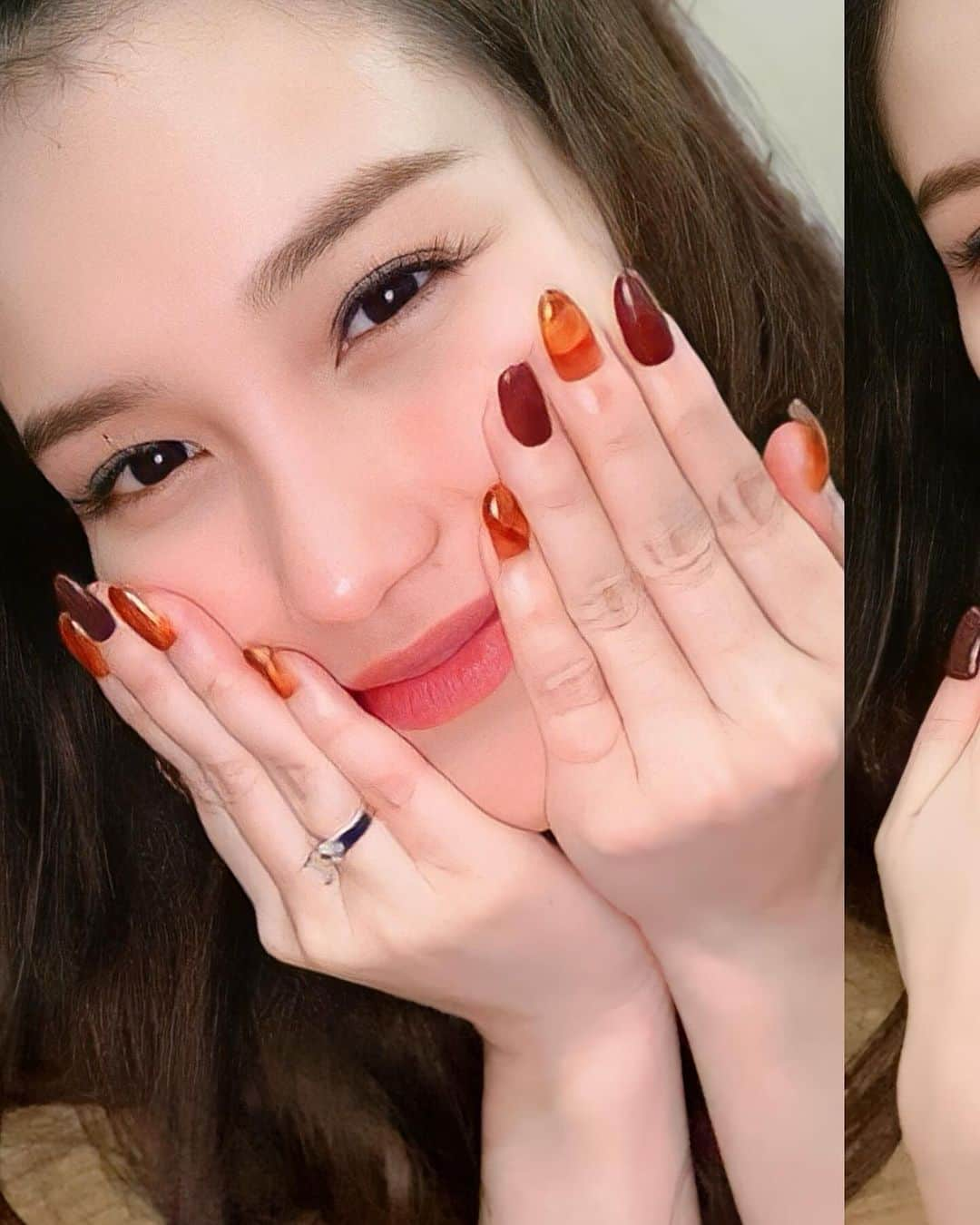 アユ・ティンティンさんのインスタグラム写真 - (アユ・ティンティンInstagram)「My cutie nails @carissa_nails 🤎💋」12月17日 22時23分 - ayutingting92