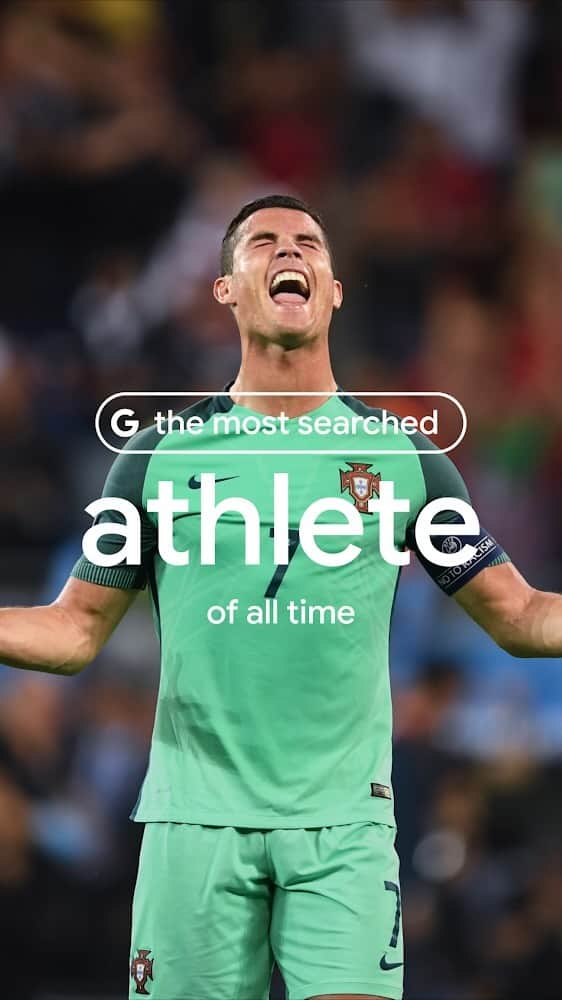 クリスティアーノ・ロナウドのインスタグラム：「Grateful to be honored as the most searched athlete in @google history. Check out the film at g.co/25YearsinSearch. 🎯 #YearInSearch」