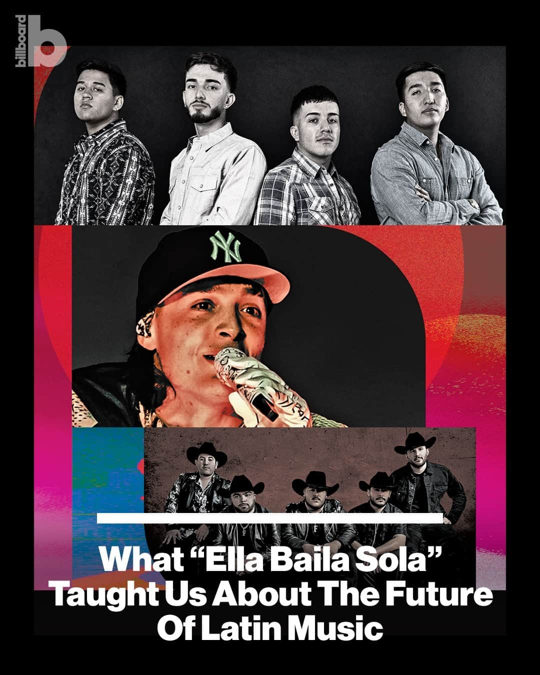 Billboardのインスタグラム：「What have we learned about the rise of Latin music in 2023? 🎶 ⁠ ⁠ Grupo Frontera, Eslabon Armado and Peso Pluma are among the crop of stars elevating the regional Mexican genre — which has century-old roots, but has nurtured a new generation of fans.⁠ ⁠ Read Billboard's breakdown of Latin's major year at the link in bio.」