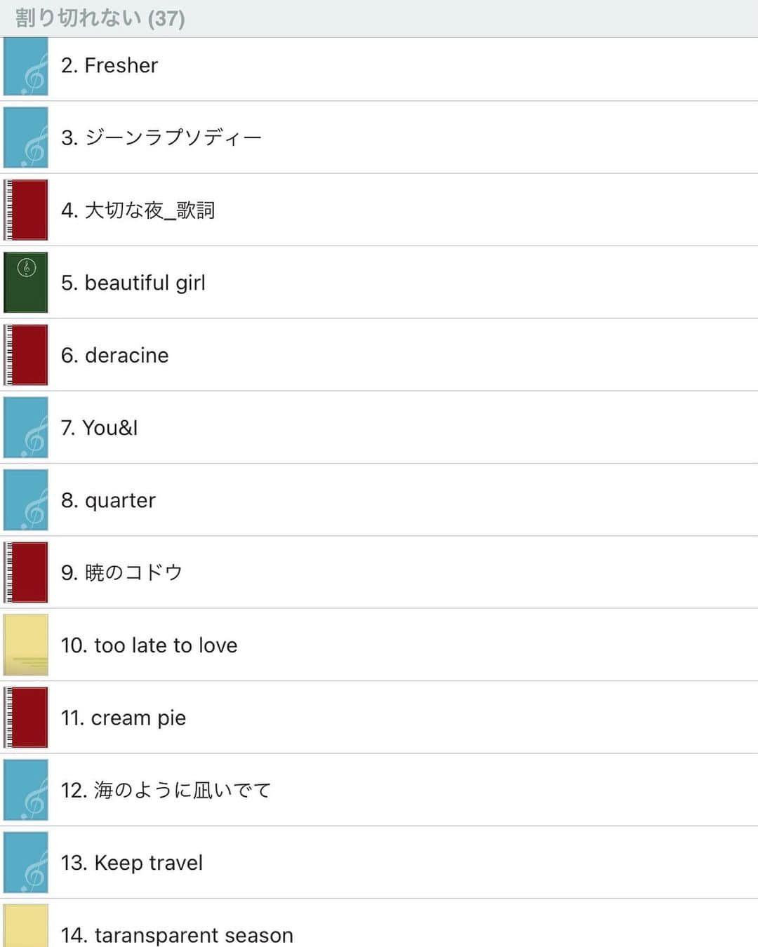 谷川正憲のインスタグラム：「昨日のセトリは大体こんな感じやったと思います。ラブストーリーは突然にを突然歌ったのも数えると24曲ですかね^_^  みなさん長丁場おつかれさまでした。 頭切れてますね。1曲目はdepartureでしたね。  #マスティーパッドは割り切れない」