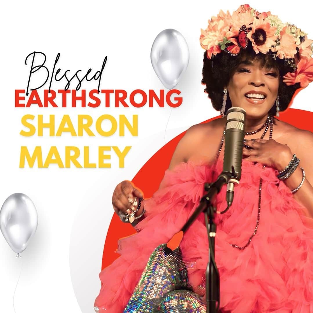 ボブ・マーリーのインスタグラム：「Sending birthday blessings to @iamsharonmarley today!! 💚💛❤️🥳🎂🎉🎊」