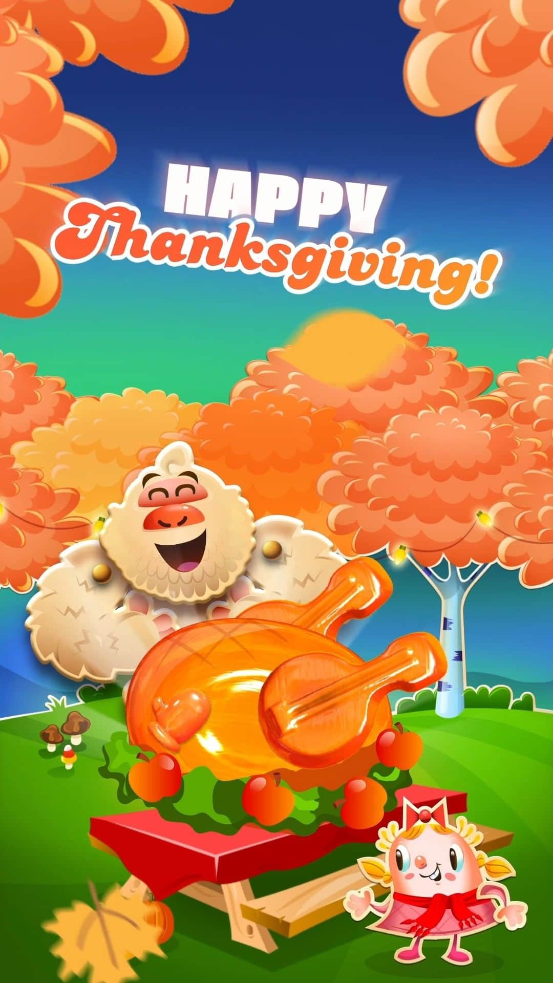 Candy Crushのインスタグラム：「happy thanksgiving, crushers! we are grateful for you 🧡」