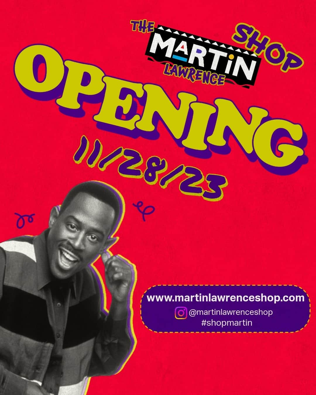 マーティン・ローレンスさんのインスタグラム写真 - (マーティン・ローレンスInstagram)「Wazzzup!?! Mark your calendars, set your alarms, and tell your friends - the OFFICIAL Martin Lawrence Shop is coming! It's gonna change the internet! Hahaa! Visit martinlawrenceshop.com or click that link in my bio and bookmark it now cause you don't wanna miss this! #Martin #shopmartin #comingsoon @martinlawrenceshop」11月24日 6時02分 - martinlawrence