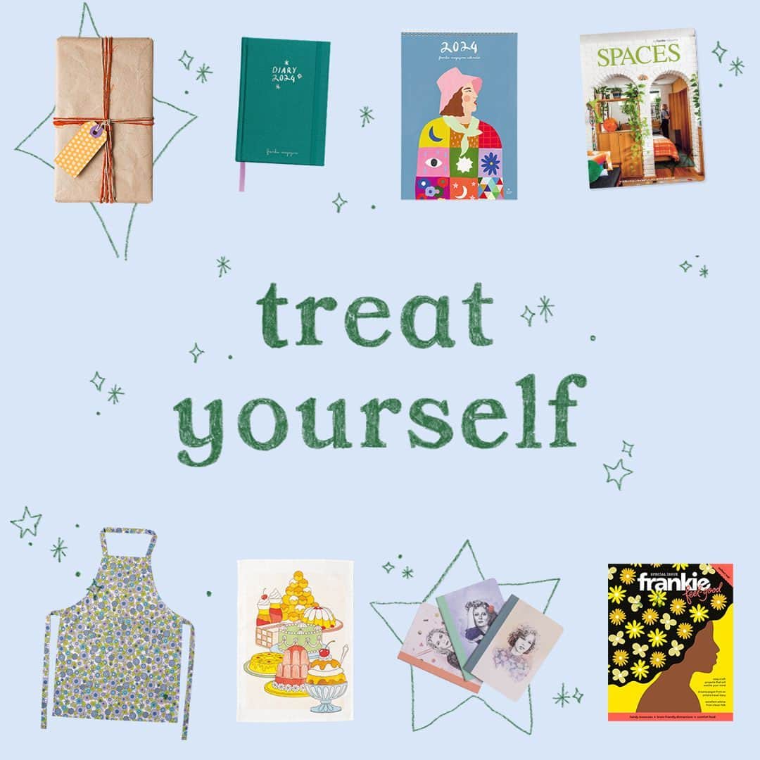 frankie magazineのインスタグラム：「treat yourself to a lil something special before the silly season rolls around. maybe it’s a new coffee table book for your abode or a vintage-inspired floral apron for your cooking adventures ​​– we’ve got the goods. ⁠ ⁠ there’s also plenty of neat stuff for your loved ones. this weekend is the perfect time to get your holiday gifting in order, as it’s the last sale we’re doing this year. plus, you’ll beat the postage rush! here’s a rundown of everything on sale:⁠ ⁠ 🌼 10% off our 2024 diary & calendars⁠ 🌼 10% off SPACES 6⁠ 🌼 10% off subscriptions (use code TREAT10)⁠ 🌼 10% off feel-good issues⁠ 🌼 20% off kitchen merch⁠ 🌼 20% off stationery merch⁠ ⁠ no code needed (except for subscriptions) and the sale is on from now until tuesday 28th november 11:59pm aest. shop now at the link in our bio.」