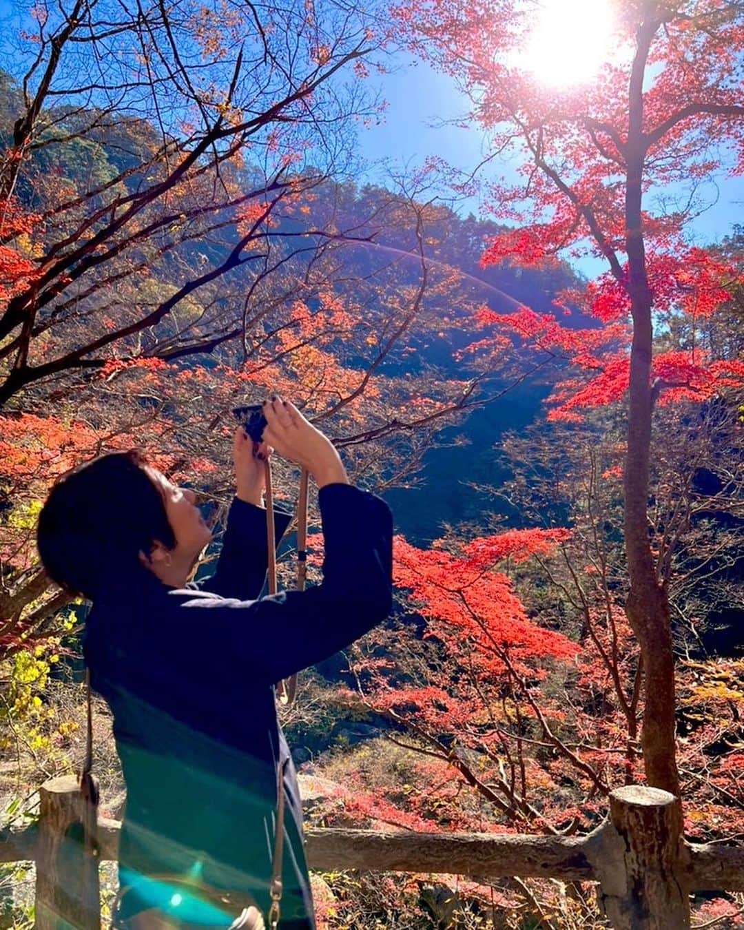 SHUUBIさんのインスタグラム写真 - (SHUUBIInstagram)「友達に会いに山梨県へ！！！ @chihomichihomi  千宝美ちゃんありがとう！！！  20代の頃からのシンガーソングライター仲間。 昔は偶然にも同じ駅に住んでいたりしていろんな話をしたなぁ。 音楽の話、仕事の苦労話、恋の話。。🫣 そんな彼女が山梨県に住んでから、まだ一度も行けてなかった。やっと！！！ 千宝美ちゃんのラジオ番組に呼んでもらったりしたのは2年前。。それ以来！？連絡はちょこちょことって話はしているたけど、、、やっぱり会えると嬉しいな。  千宝美ちゃんが案内してくれたのが 初の #昇仙峡　美しすぎる紅葉🍁全身に吸い込んだ空気はピンとしてとっても良い香りがしました。 もう夢のように美しくて最高！ 滝には虹がかかってた。 富士山は言うことなしに圧倒的でした。  写真は撮ったり撮られたり😆楽しい。 （わたしは彼女の撮る写真のファンなのです）  今回の旅行、一度の投稿では収まらないので 次回に続きます🤭😆  #最高のリフレッシュ　#友達 #ありがとう #紅葉  #甲府 #紅葉 #ドライブ #散策 #紅葉シーズン #紅葉デート #散策 #富士山 #昇仙峡ロープウェイ #シンガーソングライター #ピアノ弾き語り #千宝美 #shuubi」11月24日 10時52分 - shuubihidemi