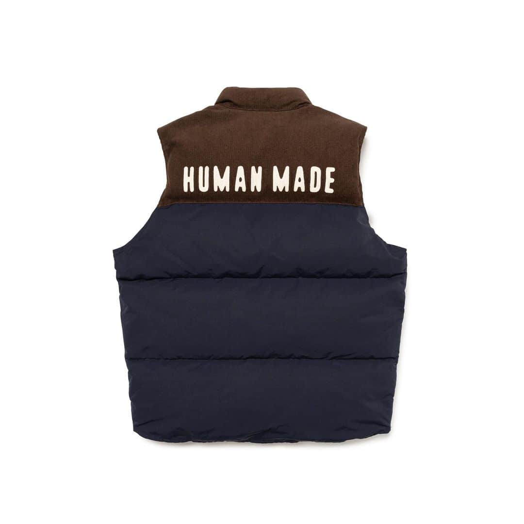 HUMAN MADEさんのインスタグラム写真 - (HUMAN MADEInstagram)「"REVERSIBLE DOWN VEST” will be available at 25th November 11:00am (JST) at Human Made stores mentioned below.  11月25日AM11時より、"REVERSIBLE DOWN VEST” が HUMAN MADE のオンラインストア並びに下記の直営店舗にて発売となります。  [取り扱い直営店舗 - Available at these Human Made stores] ■ HUMAN MADE ONLINE STORE ■ HUMAN MADE OFFLINE STORE ■ HUMAN MADE HARAJUKU ■ HUMAN MADE SHIBUYA PARCO ■ HUMAN MADE 1928 ■ HUMAN MADE SHINSAIBASHI PARCO ■ HUMAN MADE SAPPORO  *在庫状況は各店舗までお問い合わせください。 *Please contact each store for stock status.  コーデュロイの切り替えと総柄のハートモチーフという、異なる表情が楽しめるリバーシブル仕様のダウンベスト。コーデュロイサイドのモチーフはチェーン刺繍で表現されています。  Reversible down vest with alternating designs inside and out. One side features a color-block design with corduroy panels and chain-stitched motifs, while the other is covered with an all-over heart pattern.」11月24日 11時14分 - humanmade