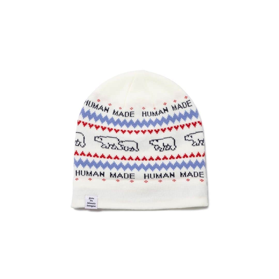 HUMAN MADEさんのインスタグラム写真 - (HUMAN MADEInstagram)「"JACQUARD BEANIE” will be available at 25th November 11:00am (JST) at Human Made stores mentioned below.  11月25日AM11時より、"JACQUARD BEANIE” が HUMAN MADE のオンラインストア並びに下記の直営店舗にて発売となります。  [取り扱い直営店舗 - Available at these Human Made stores] ■ HUMAN MADE ONLINE STORE ■ HUMAN MADE OFFLINE STORE ■ HUMAN MADE HARAJUKU ■ HUMAN MADE SHIBUYA PARCO ■ HUMAN MADE 1928 ■ HUMAN MADE SHINSAIBASHI PARCO ■ HUMAN MADE SAPPORO  *在庫状況は各店舗までお問い合わせください。 *Please contact each store for stock status.  シロクマのアニマルグラフィックをモチーフとした、ノルディック柄のビーニー。裾を折り返して着用することも可能です。  Nordic beanie with a polar bear pattern. Can be worn with the hem folded up or down.」11月24日 11時30分 - humanmade