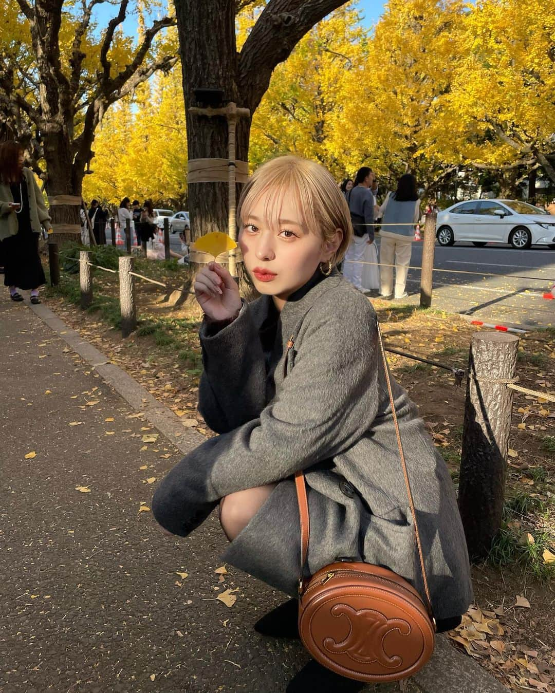 MIORIさんのインスタグラム写真 - (MIORIInstagram)「いちょう並木〜🍂  外苑前のここは毎年きれいだね😌🤍 今日は1年ぶりくらいにマツエクを！ 昔より馴染んでるような気がする笑  明日から寒いらしいからみんな身体に気をつけて〜🥶  お洋服最後にタグ付けしてます！  ・ ・ ・ #ショートヘア#ショートカット#ハイトーンショート#ハイトーン#ミニボブ#ハイトーンボブ#マツエク」11月24日 21時41分 - __mk.31__