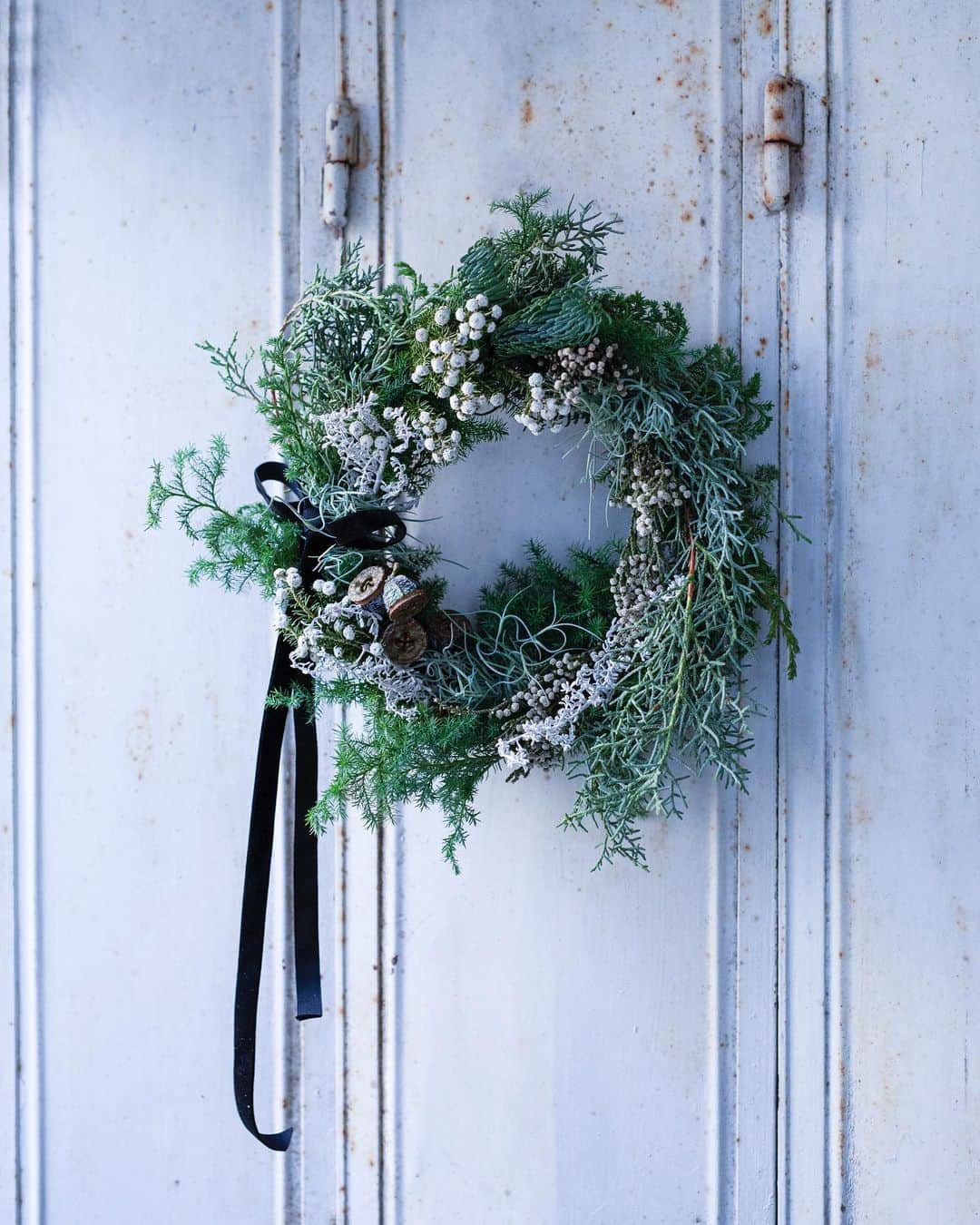 増田由希子さんのインスタグラム写真 - (増田由希子Instagram)「Fresh Christmas Wreaths 🌲 #wreath   🔔「リース・クリスマスベル」  明日販売予定のクリスマスリースのご紹介です。 ベル型のユーカリの実をクリスマスベルに見立て、それぞれのリースに飾りました。針葉樹の清々しい香りが広がるフレッシュリースです。 3種類のデザインからお選びいただけます。  白金 コロニアルチェック様 @colonialcheck  オンラインショップにて、 11/25(土)〜 数量限定予約販売となります。」11月24日 22時08分 - nonihana_