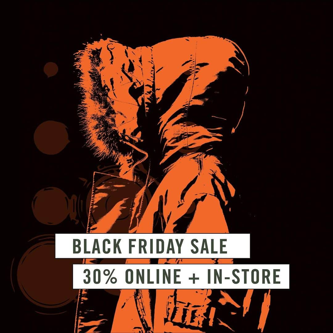 さんのインスタグラム写真 - (Instagram)「BLACK FRIDAY. ONE DAY ONLY.   Hit the link in bio to shop the Alpha Black Friday sale. 30% off in-store and online — even our classic Heritage pieces.」11月24日 22時29分 - alphaindustries