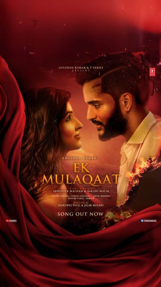 Sakshi Malikのインスタグラム：「Embark on a journey of love's sacrifices and unbreakable connections. ❤️‍🩹✨🔥  How far will you go for love? #EkMulaqaat – Out Now.  #tseries #BhushanKumar  @fukra_insaan @sakshimalikk @shreyaghoshal @vishalmishraofficial @javedmohsin_official #Sameer @dhruwal.patel @jigarmulani @castingchhabra @the2studios」