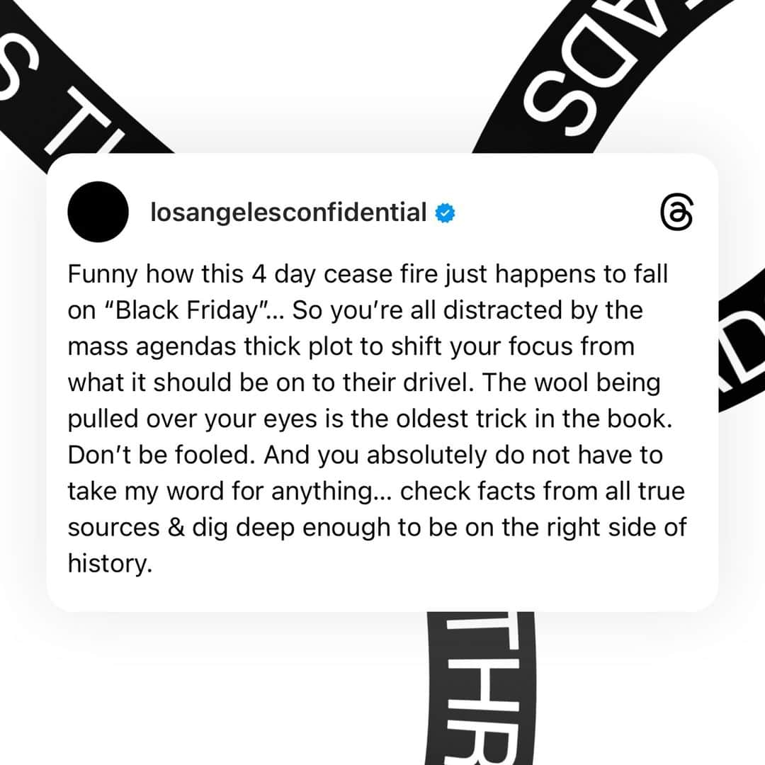 ゲームのインスタグラム：「It’s really tough to enjoy time with my children & family when there are thousands of murdered children & the daily images of their very untimely demises embedded in my mind… along with the ones who have lost their mothers, fathers and siblings…. And are now lost in a world of chaos. My main reoccurring thought day in & day out is how is this happening in the manner that it is in real time in 2023. At times I absolutely feel like none of this is real… because how can it be. How do the powers of the world stand by and continue to watch this massacre happen ???   I’ve tried to use my platform to keep the flame of hope lit for all those effected as best as I could in part due to @shaunking’s undying dedication to the matter(s) at hand.   I’ve been warned by IG, shadow banned, given engagement drops, lost followers & couldn’t be more happy to have gained true ones in their place.   The world is crying, it’s hurt & it’s very obvious that we’re on the brink of reckoning sooner or later that will affect us all.   It’s tough to try and truly enjoy all that I should be enjoying when I can’t get what I’m witnessing out of my head & heart.   I digress for the night. Love is all…   - The Game」