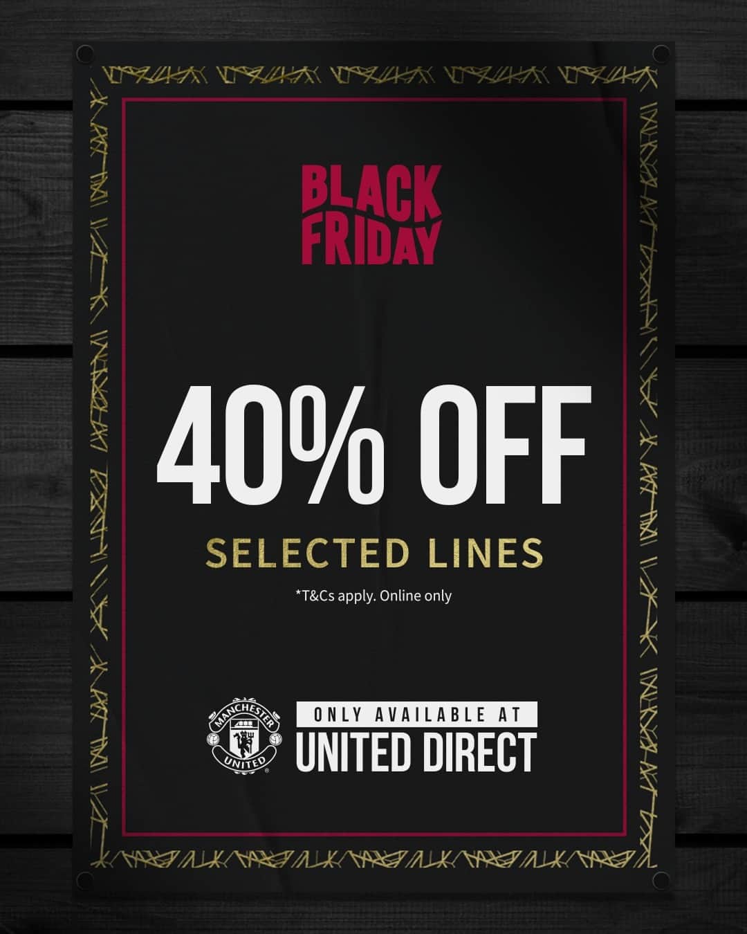 マンチェスター・ユナイテッドのインスタグラム：「#BlackFriday is HERE ⚫️  There's never been a better offer on our current kits – get yours now on United Direct! 📲  #MUFC #ManUtd」