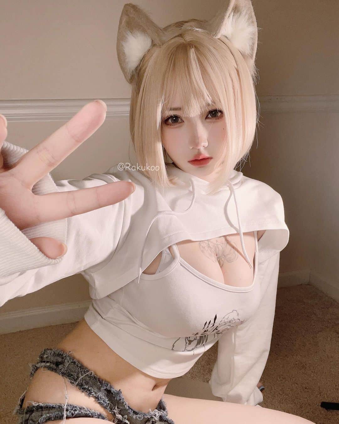 犬神洛洛子のインスタグラム：「✨🐱✨  #cosplaygirl #catgirl #nekogirl」