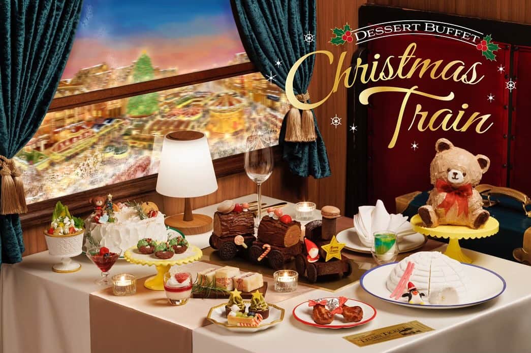 ヒルトン東京ベイ Hilton Tokyo Bayさんのインスタグラム写真 - (ヒルトン東京ベイ Hilton Tokyo BayInstagram)「デザートビュッフェ「Christmas Train(クリスマストレイン)」開催中🚂  毎冬ホテルのロビーに展示している「ヒルトン東京ベイ・クリスマス・トレイン」のジオラマからインスパイアされたデザートビュッフェ🍰 トレインとともに、クリスマスのヨーロッパを旅する気分をお楽しみいただける空間で、苺や柚子を使ったデザートや、クリスマスの雰囲気を盛り込んだセイボリーなど約35種類のメニューをご堪能いただけるデザートビュッフェは、土日祝日限定で開催しています⭐️  華やかなヨーロッパの街並みや美しい雪山などのジオラマの世界観を大切にしながら、ビュッフェ台には、クリスマスマーケットが立ち並ぶ賑やかな出発駅エリア、美しいオーロラの中をトレインが走り抜ける情景を表現したエリア、目的地であるサンタクロースが住む田舎町クリスマスタウン駅エリアが登場します🎅  デザートメニューには、蒸気機関車をイメージしたブッシュドノエル、雪景色に佇むイグルー形(氷の家)の苺のショートケーキ、爽やかな柚子の香りが口いっぱいに広がるトンネル形のベイクドチーズケーキなどをご用意しました🍓まるでクリスマスの定番のチキンのような見た目のシュークリームも🍗 その他クリスマスツリーやソリをイメージしたデザートなど約20種類がビュッフェ台を彩ります🙌  さらに、セイボリー(軽食)もクリスマスの雰囲気を盛り込んだお料理など、約15種類を提供します👨‍🍳 マーマレードチキンや、コンビーフと刻んだしゃきしゃき野菜を合わせたサンドイッチ、クリスマスのカラフルな彩りが楽しいクリスマスパスタサラダなどのメニューがお楽しみいただけます🥗🥪  約20種類のドリンクバーも付いているので、ランチとしてもおすすめです🫶  ご予約・詳細はプロフィールから公式ホームページへ💓 プロフィール下の「食べ物を注文」のボタンからもご予約いただけます🔜 @hiltontokyobay   【Christmas Train(クリスマストレイン)詳細】 ⚫︎会場: 1階「ラウンジ・オー」 ⚫︎期間: 2023年11月3日(金・祝)〜12月24日(日)※土日祝日限定 ⚫︎時間: 12:00〜/12:30〜/14:30〜/15:00〜(4部制・2時間制) ⚫︎料金: 大人4,700円/4〜8歳1,800円/9〜12歳2,600円 ※約20種類のドリンクバー付 ※料金には税金・サービス料が含まれます  #ヒルトン東京ベイ #ヒルトン #千葉 #舞浜 #デザートビュッフェ #デザート #ビュッフェ #スイーツ #セイボリー #クリスマス #トレイン #クリスマスマーケット #オーロラ #サンタ #ホリデー #ヨーロッパ #ブッシュドノエル #クリスマスチキン #ジンジャーブレッドマン #hiltontokyobay #hilton #Christmas #Christmastrain #Europe #christmasmarket #aurora #Train #holiday #gingerbreadman #sangria」11月24日 17時22分 - hiltontokyobay