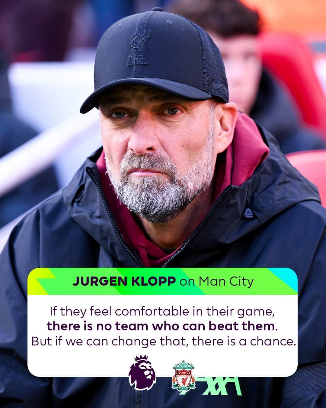 プレミアリーグのインスタグラム：「Jurgen Klopp knows the challenge Liverpool face against Man City 👊」