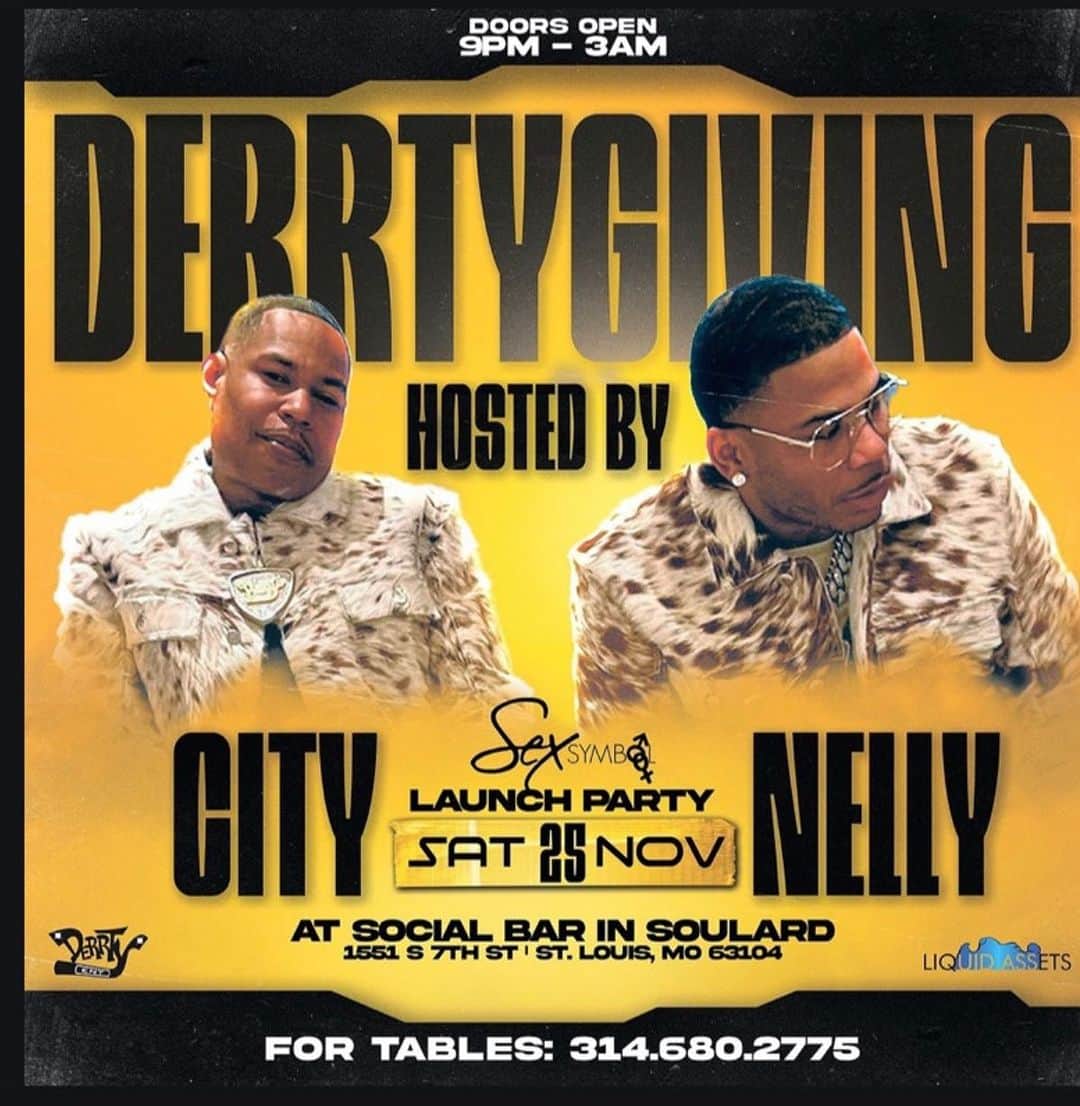 ネリーのインスタグラム：「Stl this Saturday..!!! Me and my brother @derrtycity along with  @philassets going ⬆️⬆️⬆️..!!」