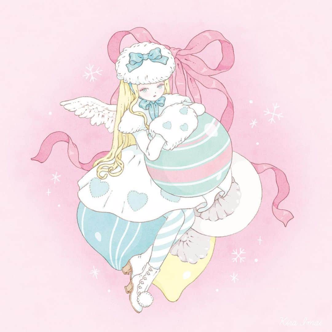 今井キラのインスタグラム：「𝒪𝓇𝓃𝒶𝓂𝑒𝓃𝓉 2020年作 ⁡ ⁡ 𖠰  𖠰  𖠰 ⁡ ⁡ #ornament #illustration #オーナメント #絵 #イラスト #イラストレーター #illustrator #kawaiiart #sweetlolita #lolitafashion #イラストレーション #ロリータ #クリスマス #🎄」