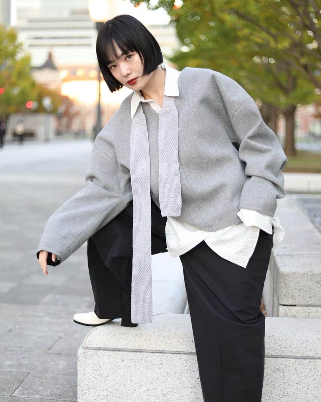 Mikako のインスタグラム：「🩶Studio nicholson × Zara  #ZARA #studionicholson #studionicholsonxzara #PR」