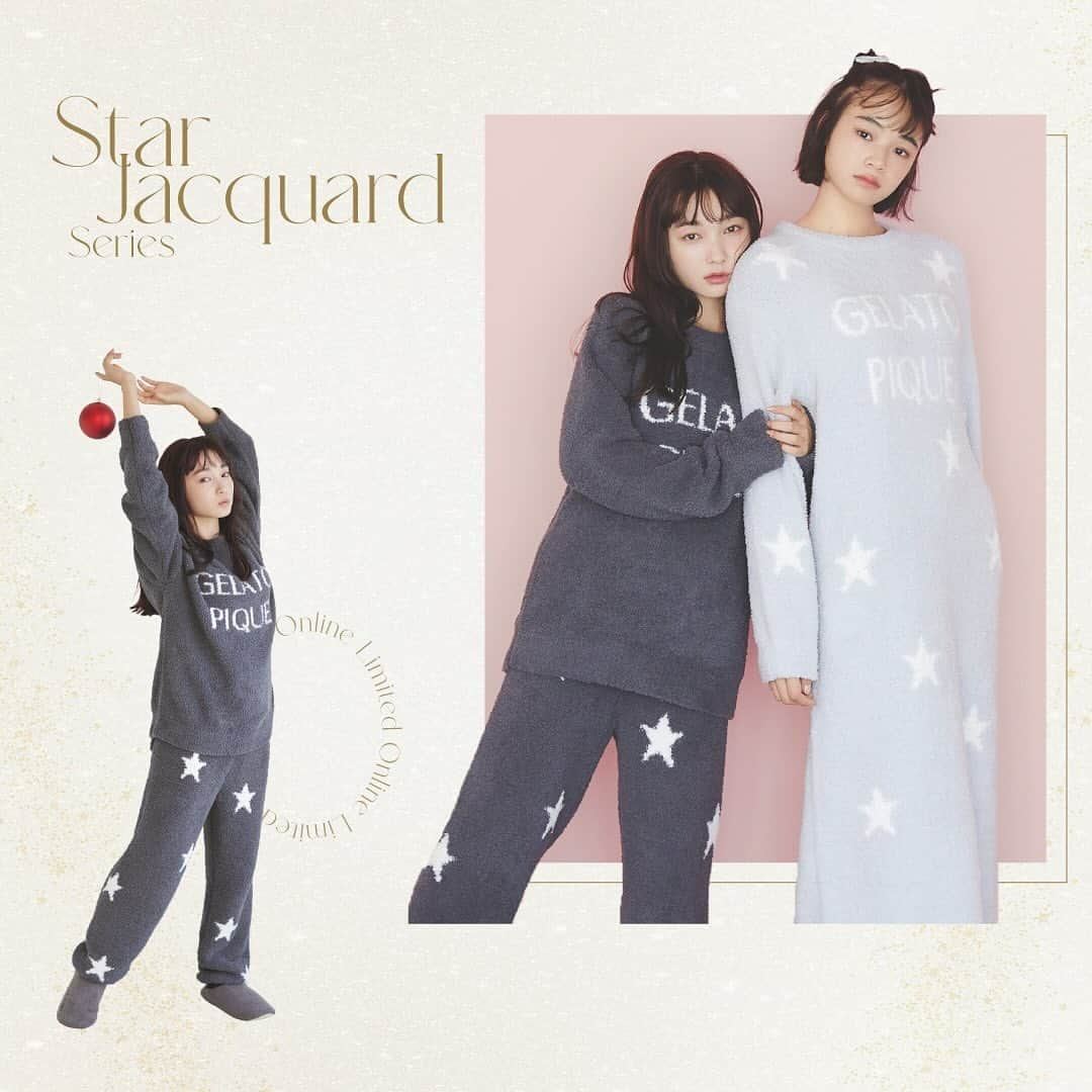 ジェラートピケのインスタグラム：「【NEW ARRIVAL】  Winter Gift Collection⛄️🎁  ＼ONLINE LIMITED／ スターデザインルームウェア プルオーバー&パンツセットとワンピースが登場！ パンツは裾絞のデザインで、低身長さんにもおすすめ👌  ダークグレーのメンズサイズもラインナップ。 お揃いでウィンターシーズンをお過ごしいただけるシリーズです❄️  ITEM:PULLOVER&PANTS SET/ ONE PIECE COLOR: LADY'S▶︎DGRY/PNK/MNT MEN'S▶︎DGRY  #gelatopique #ジェラートピケ #roomwear #ルームウェア #gift  #ギフト #Christmas #クリスマス　 @gelatopique_official_snap @usagionline」