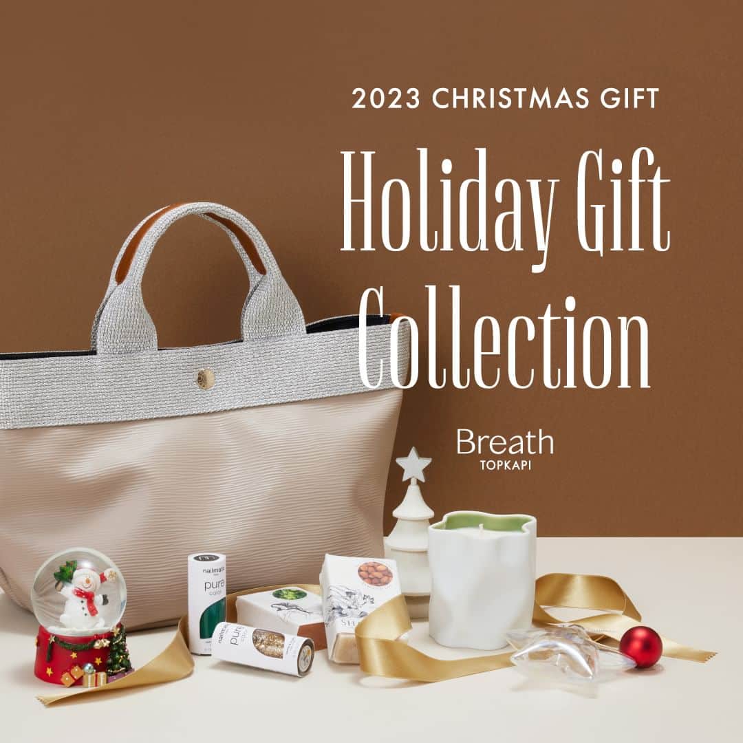 TOPKAPI / トプカピのインスタグラム：「🎄🎁  【 2023 Holiday Gift Collection 】 今年もこれからの季節におすすめなギフトアイテムが登場🎁 クリスマスの時期にぴったりな上質で華やかなバッグと、Breathらしい自然派のオーガニックなコフレアイテムを揃えました。 ぜひ自分へのご褒美や大切な人へのギフトに🎅🎄  #breath_topkapi #ブレストプカピ #クリスマスギフト #ホリデーギフト」